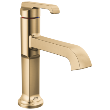 Delta Tetra™: Single Handle Bathroom Faucet In Lumicoat Champagne Bronze