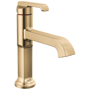 Delta Tetra™: Single Handle Bathroom Faucet In Lumicoat Champagne Bronze