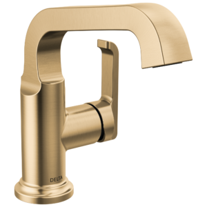 Delta Tetra™: Single Handle Bathroom Faucet In Lumicoat Champagne Bronze