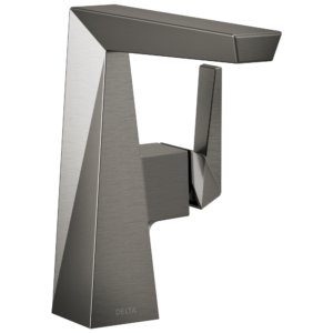 Delta Trillian™: Single Handle Mid-Height Bathroom Faucet In Lumicoat Black Stainless