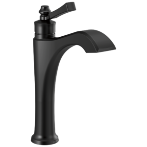 Delta Dorval™: Single Handle Mid-Height Vessel Bathroom Faucet In Matte Black