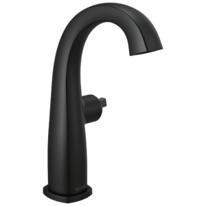 Delta Stryke®: Single Handle Mid-Height Bathroom Faucet – Less Handle In Matte Black