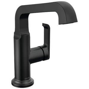 Delta Tetra™: Single Handle Mid-Height Vessel Bathroom In Matte Black