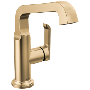 Delta Tetra™: Single Handle Mid-Height Vessel Bathroom In Lumicoat Champagne Bronze