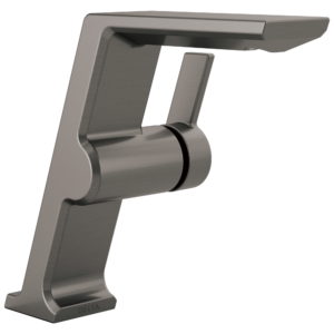 Delta Pivotal™: Single Handle Mid-Height Vessel Bathroom Faucet In Lumicoat Black Stainless