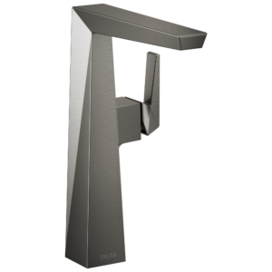 Delta Trillian™: Single Handle Vessel Bathroom Faucet In Lumicoat Black Stainless
