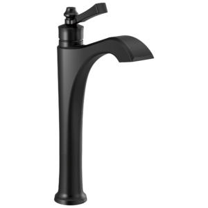 Delta Dorval™: Single Handle Vessel Bathroom Faucet In Matte Black