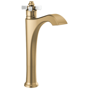 Delta Dorval™: Single Handle Vessel Bathroom Faucet In Champagne Bronze / Porcelain