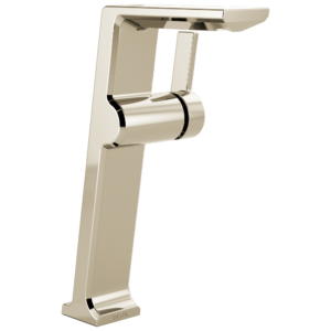 Delta Pivotal™: Single Handle Vessel Bathroom Faucet In Lumicoat Polished Nickel