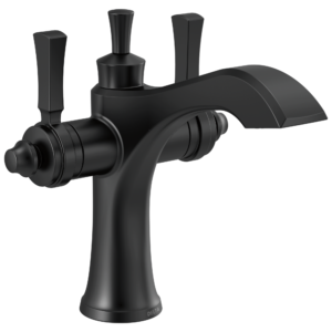 Delta Dorval™: Two Handle Single Hole Monoblock Bathroom Faucet In Matte Black