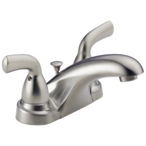 Delta Foundations®: Two Handle Centerset Bathroom Faucet In Stainless