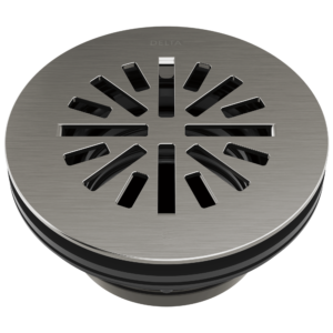 Delta 4″ Prefab Round Shower Drain In Black Stainless