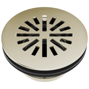 Delta 4″ Prefab Round Shower Drain In Polished Nickel