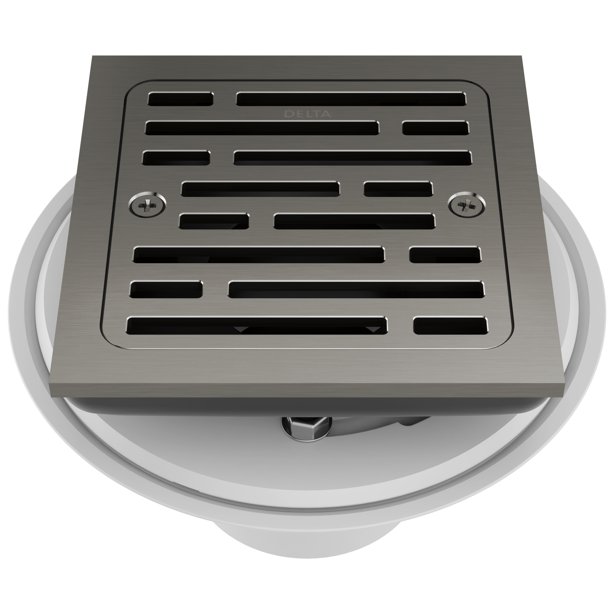 Delta 4" Tile-In Square Shower Drain In Black Stainless