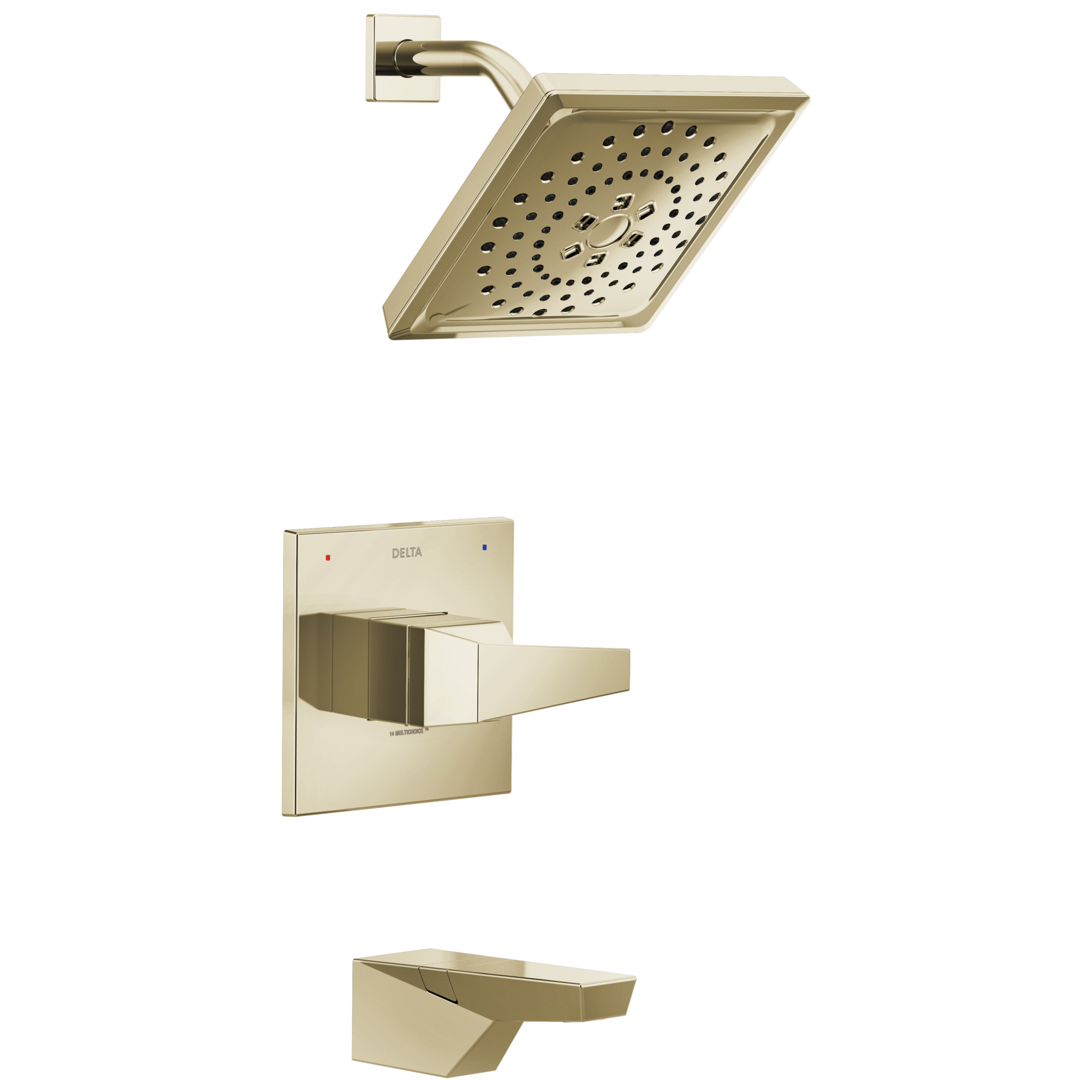 Delta Trillian™: 14 Series H2Okinetic Tub Shower Trim In Lumicoat Polished Nickel