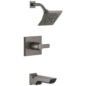 Delta Pivotal™: Monitor® 14 Series H2Okinetic® Tub and Shower Trim In Lumicoat Black Stainless
