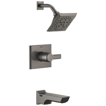 Delta Pivotal™: Monitor® 14 Series H<sub>2</sub>Okinetic® Tub and Shower Trim In Lumicoat Black Stainless