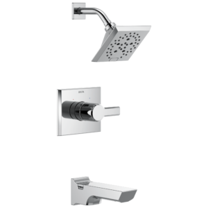 Delta Pivotal™: Monitor® 14 Series H2Okinetic® Tub and Shower Trim In Lumicoat Chrome