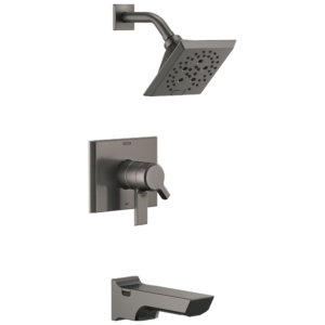 Delta Pivotal™: Monitor® 17 Series H2Okinetic® Tub and Shower Trim In Lumicoat Black Stainless