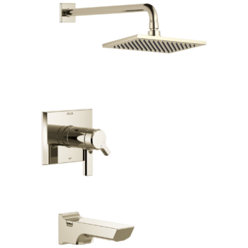 Delta Pivotal™: TempAssure® 17T Series H<sub>2</sub>Okinetic® Tub & Shower Trim In Lumicoat Polished Nickel