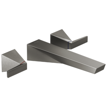 Delta Trillian™: Two Handle Wall Mount Bathroom Faucet Trim In Lumicoat Black Stainless