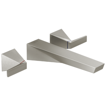 Delta Trillian™: Two Handle Wall Mount Bathroom Faucet Trim In Lumicoat Stainless