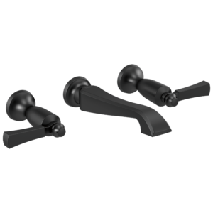 Delta Dorval™: Two Handle Wall Mount Bathroom Faucet Trim Only In Matte Black