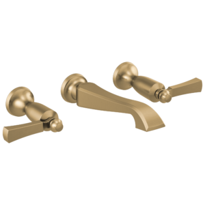 Delta Dorval™: Two Handle Wall Mount Bathroom Faucet Trim Only In Champagne Bronze