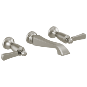 Delta Dorval™: Two Handle Wall Mount Bathroom Faucet Trim Only In Stainless