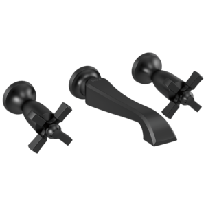 Delta Dorval™: Two Handle Wall Mount Bathroom Faucet Trim Only In Matte Black