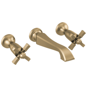 Delta Dorval™: Two Handle Wall Mount Bathroom Faucet Trim Only In Champagne Bronze