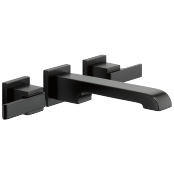 Delta Ara®: Two Handle Wall Mount Bathroom Faucet Trim In Matte Black