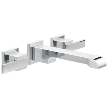 Delta Ara®: Two Handle Wall Mount Bathroom Faucet Trim In Chrome