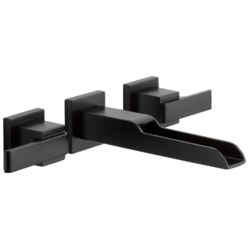Delta Ara®: Two Handle Wall Mount Channel Bathroom Faucet Trim In Matte Black