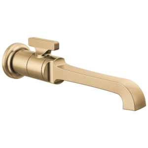 Delta Tetra™: Single Handle Wall Mount Bathroom Faucet Trim In Lumicoat Champagne Bronze