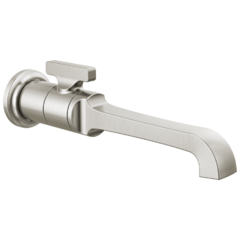 Delta Tetra™: Single Handle Wall Mount Bathroom Faucet Trim In Lumicoat Stainless