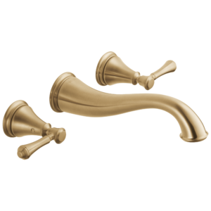 Delta Cassidy™: Two Handle Wall Mount Bathroom Faucet Trim In Champagne Bronze