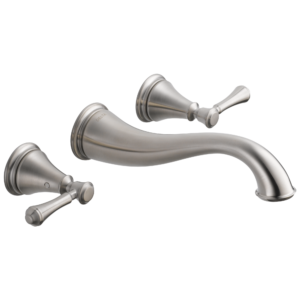 Delta Cassidy™: Two Handle Wall Mount Bathroom Faucet Trim In Stainless