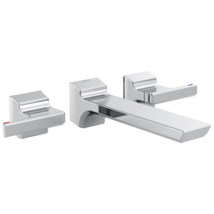 Delta Pivotal™: Two Handle Wall Mount Bathroom Faucet Trim In Lumicoat Chrome