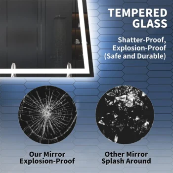 Apex 60" W x 36" H LED Anti-Fog Mirror - Image 6