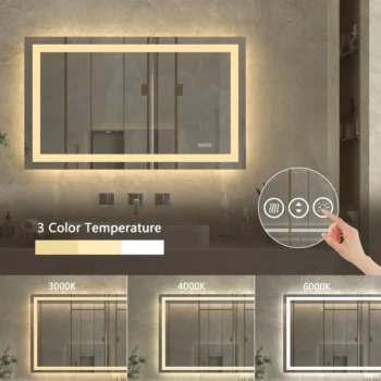 Apex 40" W x 24" H LED Anti-Fog Mirror - Image 9