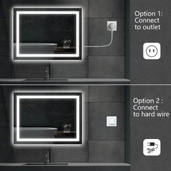 Apex 24" W x 32" H LED Anti-Fog Mirror - Image 5