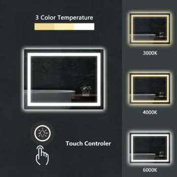 Apex 24" W x 32" H LED Anti-Fog Mirror - Image 3