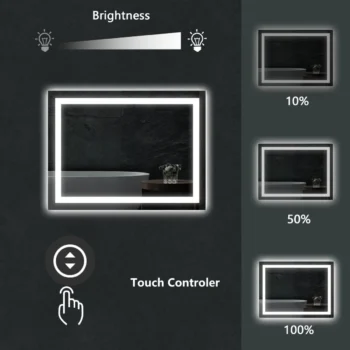 Apex 24" W x 32" H LED Anti-Fog Mirror - Image 2