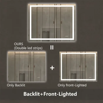 Apex 36" W X 28" H LED Anti-Fog Mirror - Image 3