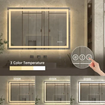 Apex 48" W x 32" H LED Anti-Fog Mirror - Image 9