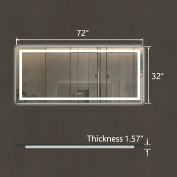 Apex 72" W x 32" H LED Anti-Fog Mirror - Image 7