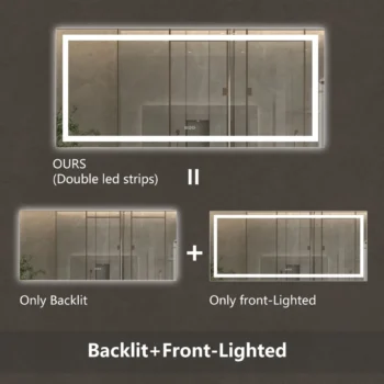 Apex 72" W x 32" H LED Anti-Fog Mirror - Image 6