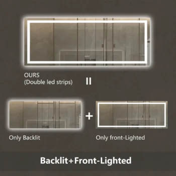 Apex 84" W x 32" H LED Anti-Fog Mirror - Image 5