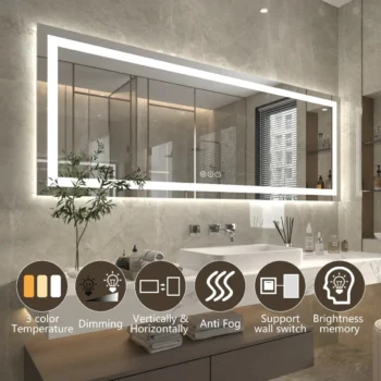 Apex 84" W x 32" H LED Anti-Fog Mirror - Image 2
